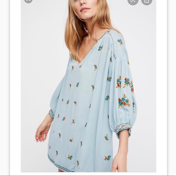 Free People Dresses & Skirts - Free People Perfect Morning Mini Dress in sky